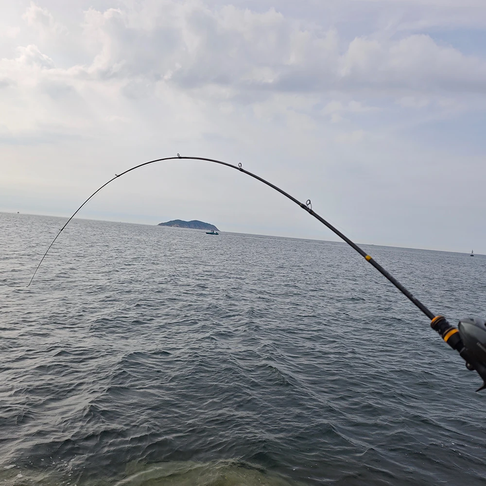ROLLFISH Tragbare Teleskop-Angelrute mit ultraleichter Leistung, schnelle Aktion aus Kohlefaser mit Fuji-Führern + 100 m PE-Schnur – Detail 6