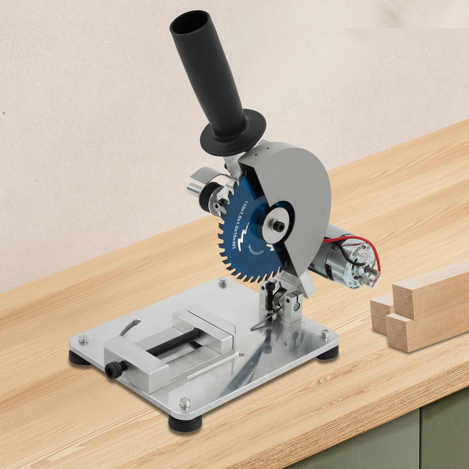 

4in Miniature Low-noise Cutting Machine, 9000r/min Multifunctional Aluminum Cutting Machine - Adjustable Angle 0-45° and Height