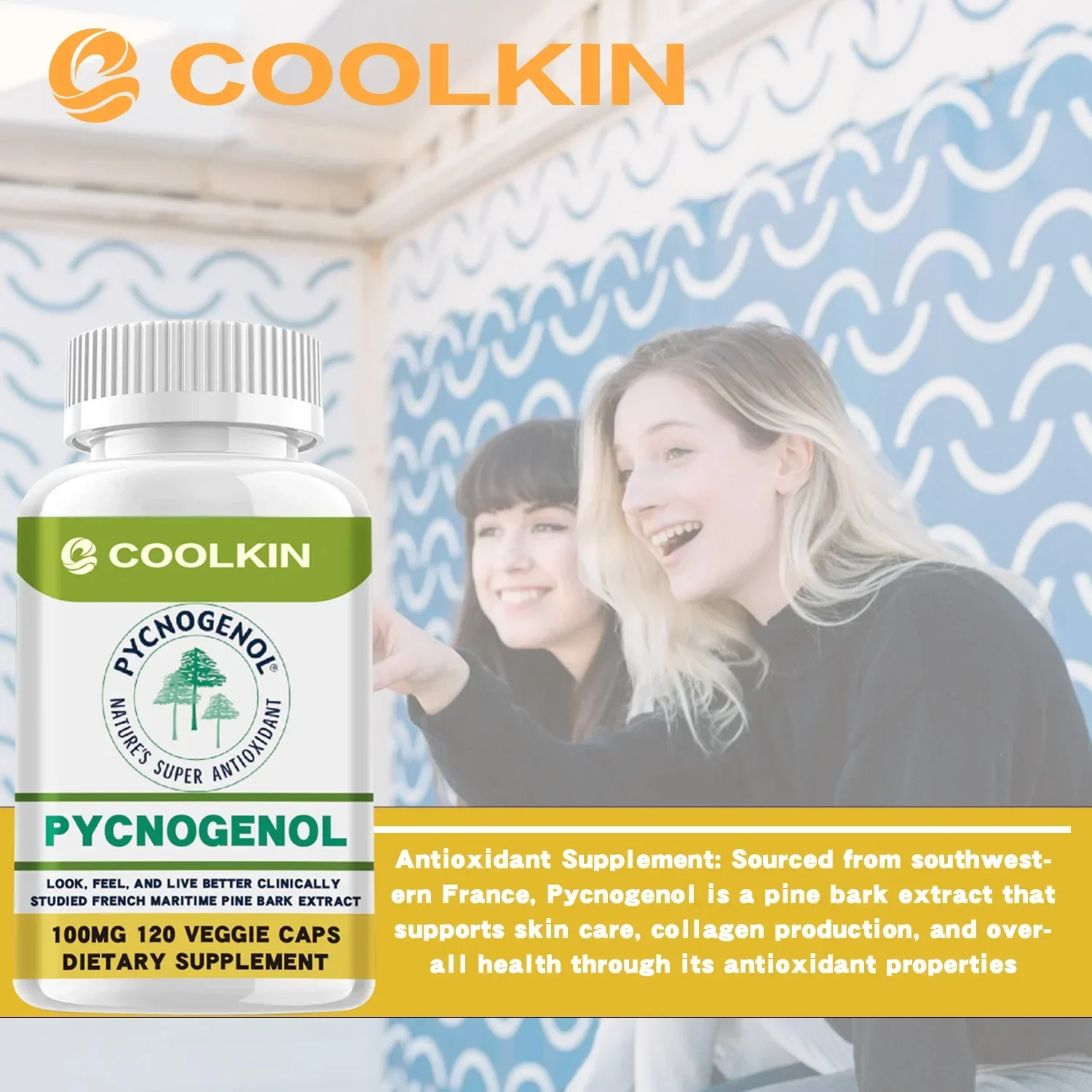 Pycnogenol - French Maritime Pine Bark Extract, Support Antioxidant, Non-GMO, Gluten Free