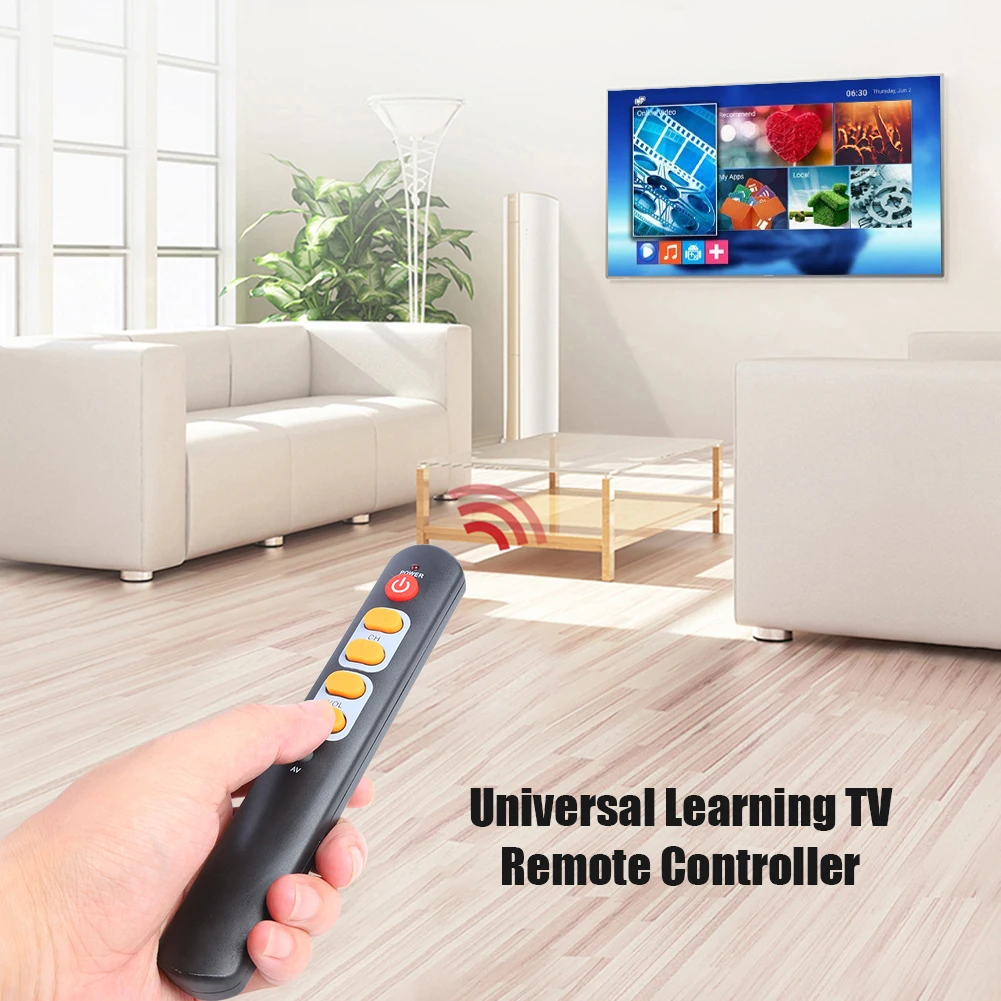 Universele 6 Toets Leren Afstandsbediening Knop Kopiëren Ir Remote Learn Remote Electronic Remote Control Smart Home Accessories