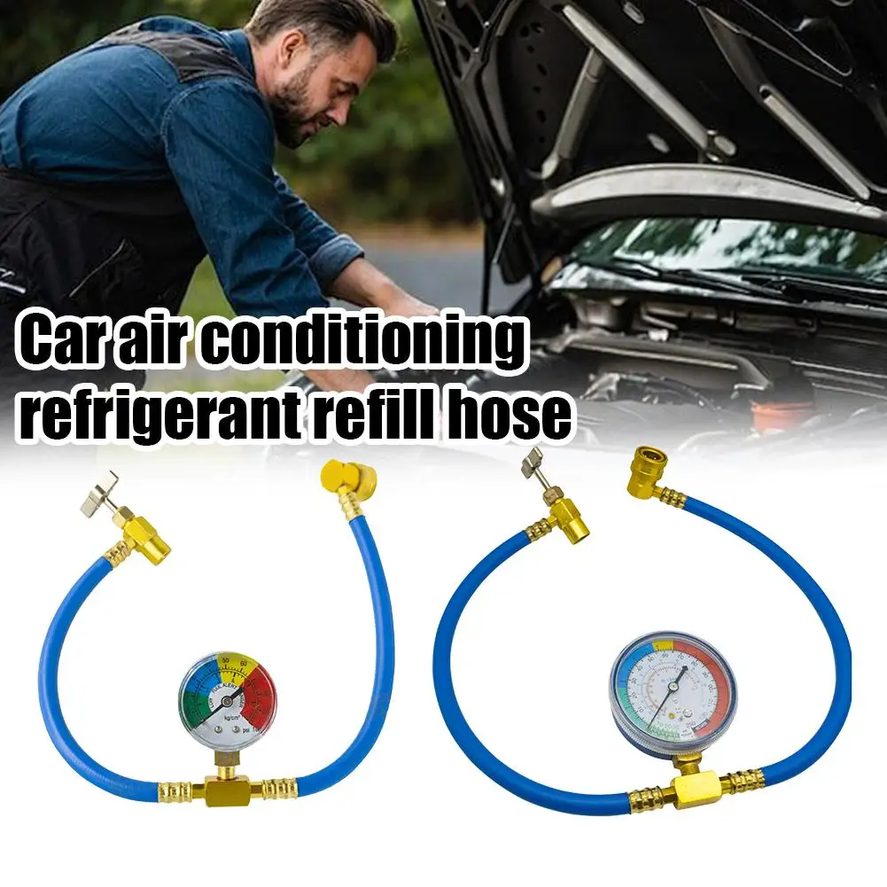 

R134a Car Air Conditioner Refrigerant Charging Hose with Gauge Auto AC Recharge Kit Pipe for Automobile Air Conditioning Repair