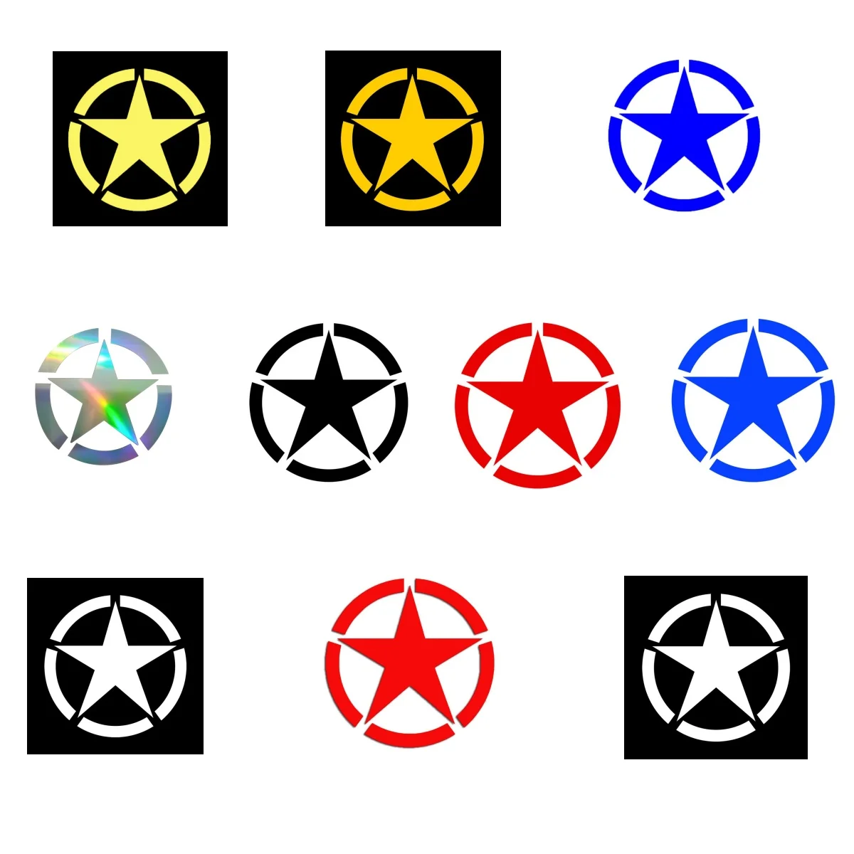 

1Pc Waterproof Reflective Stickers Self-adhesive Motorcycle Helmet Fender Tank Decal Five-pointed Star Sticker for Car 13*13cm