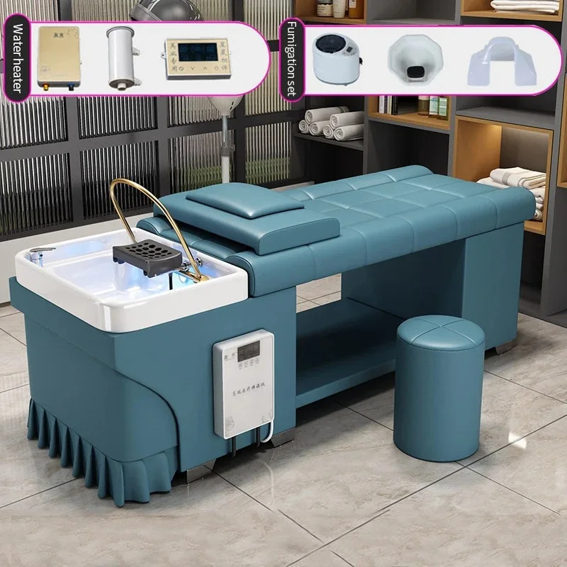 Thai fumigation water circulation head therapy hair wash bed wash barbershop special flat lying massage table
