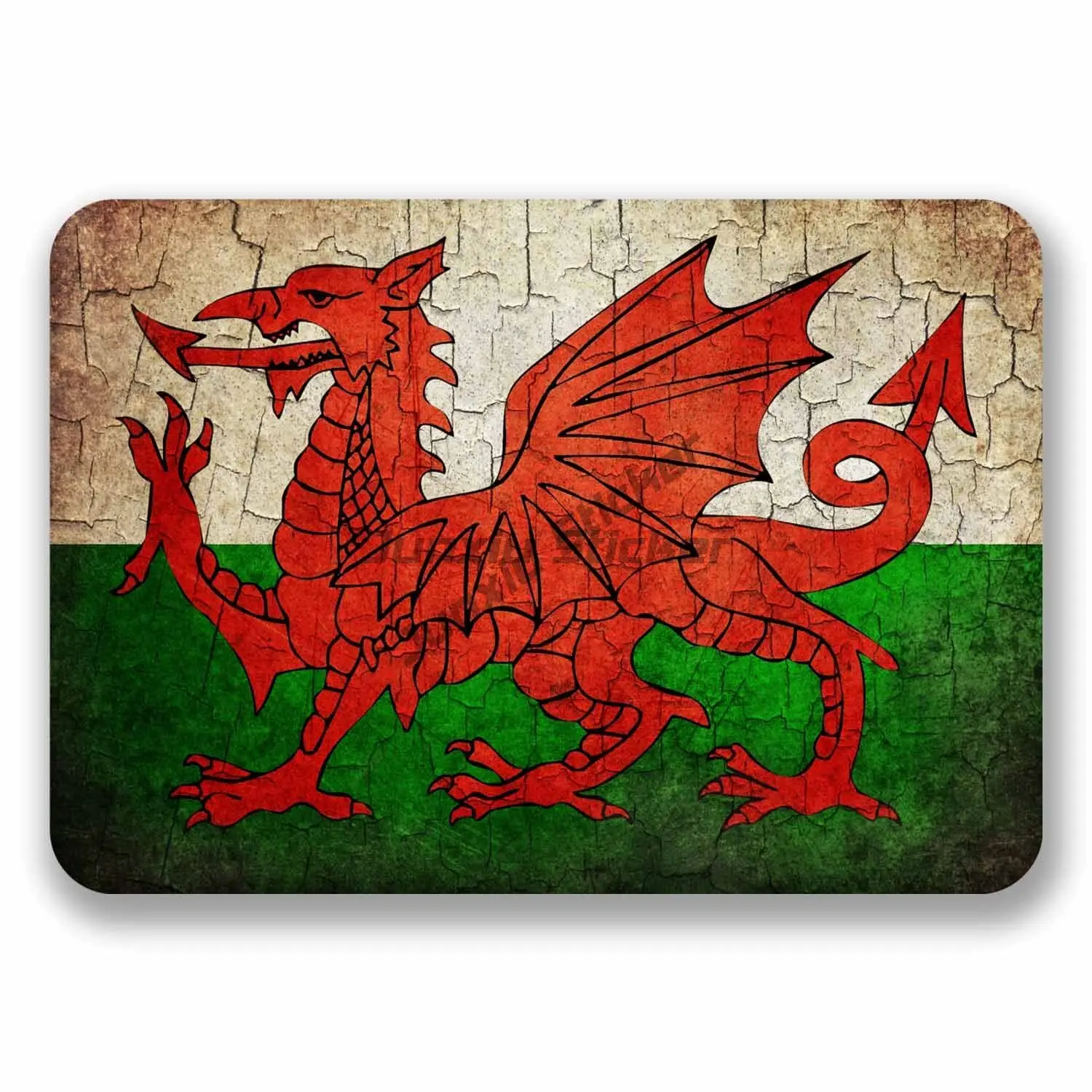 Personality Decor Distressed Wales Welsh Dragon Flag Vinyl Sticker Laptop Car Bike Waterproof Decor Reflective Sunscreen