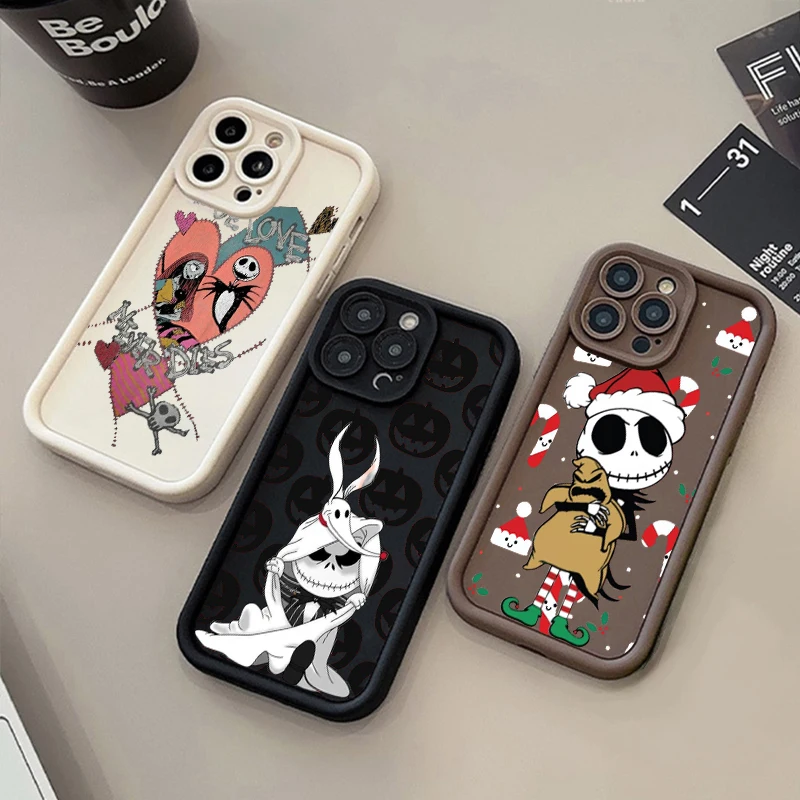 The Nightmare Before Christmas For Apple iPhone 15 14 13 12 11 XS XR X 8 7 Pro Max Plus Soft Eye Ladder Phone Case Cover