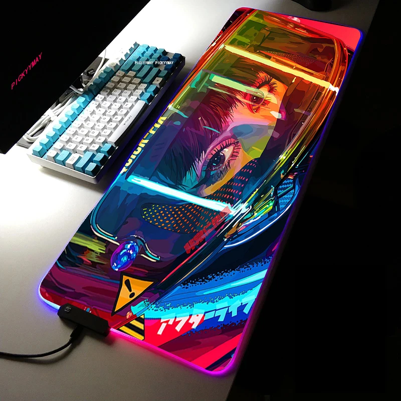 

Neon Colors RGB Large Gaming Mousepad LED Backlit Carpet Big size Mause Pad Game Keyboard Mouse Pad Gamer Mat Computer Mice Mat