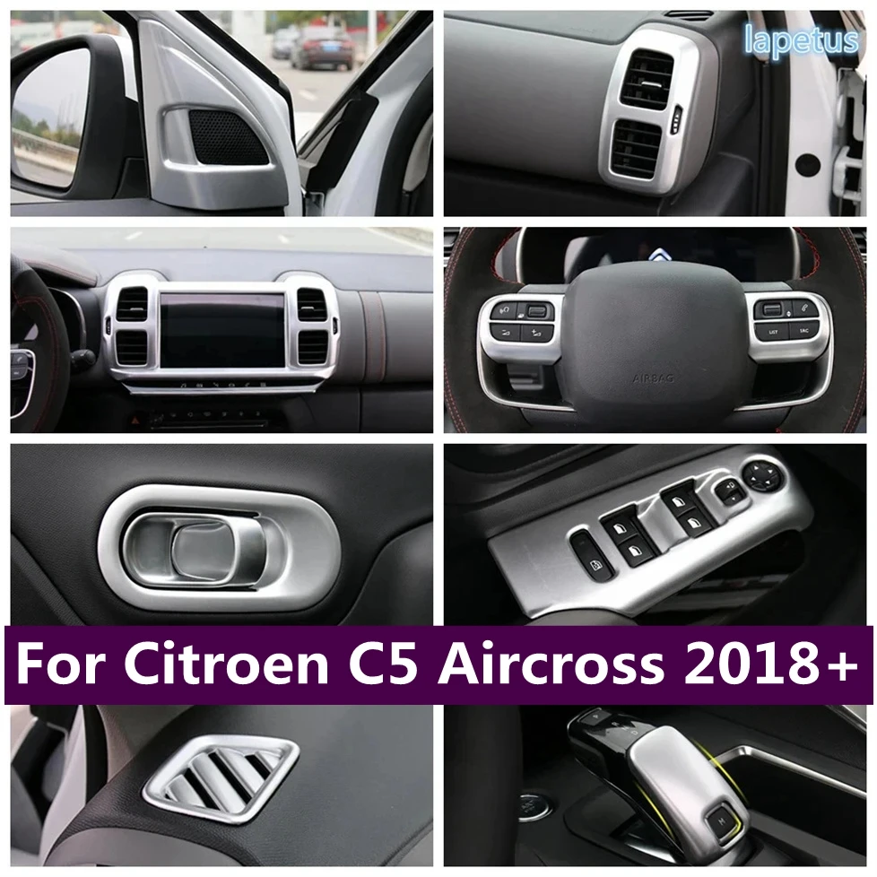 

Air Vent Decoration Frame / Steering Wheel / Gear Shift Head / Window Lift Button Cover Trim For Citroen C5 Aircross 2018 - 2024