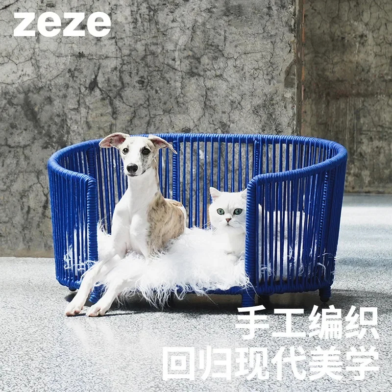 

Zeze rope kennels universal in all seasons removable and washable cat litter dog bed small dog cute pet winter warm cat litter