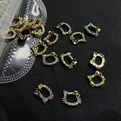 10pcs Hollow Cat Butterfly Nail Charms for DIY Acrylic Nails Press On Decorations Metal 3D Nail Charm Cross Manicure Parts