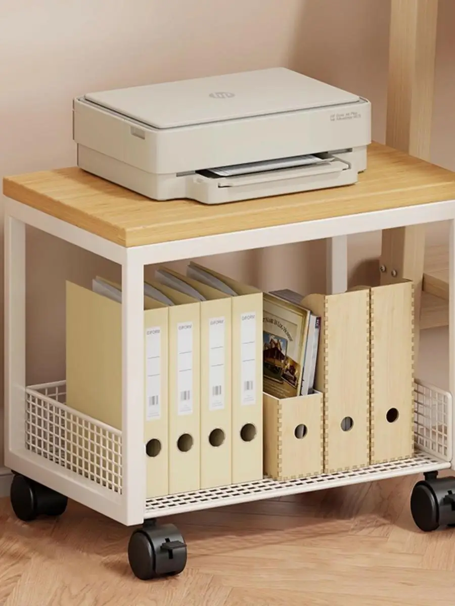Etagere-mobile-de-bureau-moderne-sous-le-bureau-support-d'imprimante-organisateur-de-fichiers-etagere-de-rangement-en-bois-a-trois-niveaux-chariot-a-roulettes