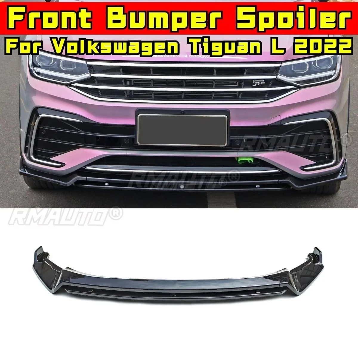 

Car Front Bumper Lip Diffuser Spoiler Glossy Black Modification Part for Volkswagen Tiguan L R-Line 22 Protector Car Accessories