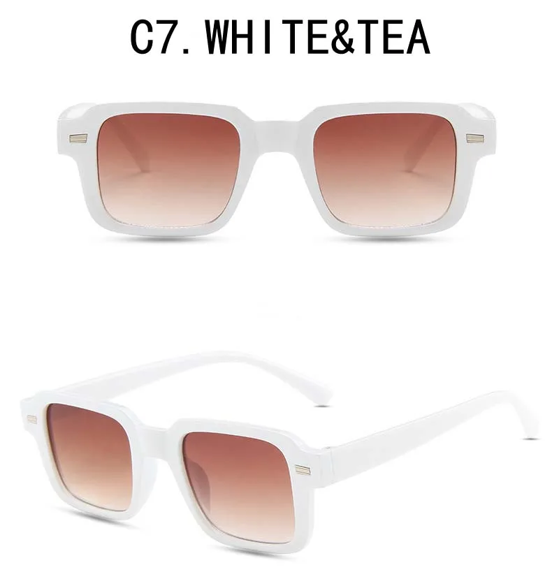 Retro Rice Staple Rechteckige Sonnenbrille mit kleinem Rahmen für Damen – Detail 14