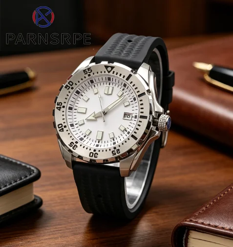 NH35 Date Display Sterile Dial Sapphire Glass 44mm 5Bar Stainless Steel Automatic Men's Watch Rotating Bezel