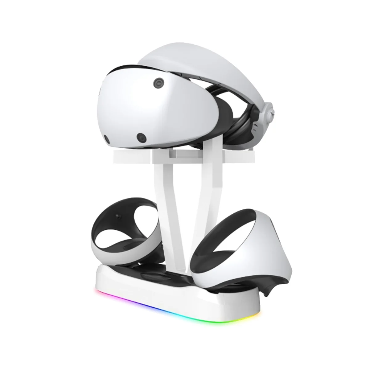 

For PS VR2 Charging Station with Colorful RGB Light and Headset Holder,VR Game Controller Charging Dock Charging Stand