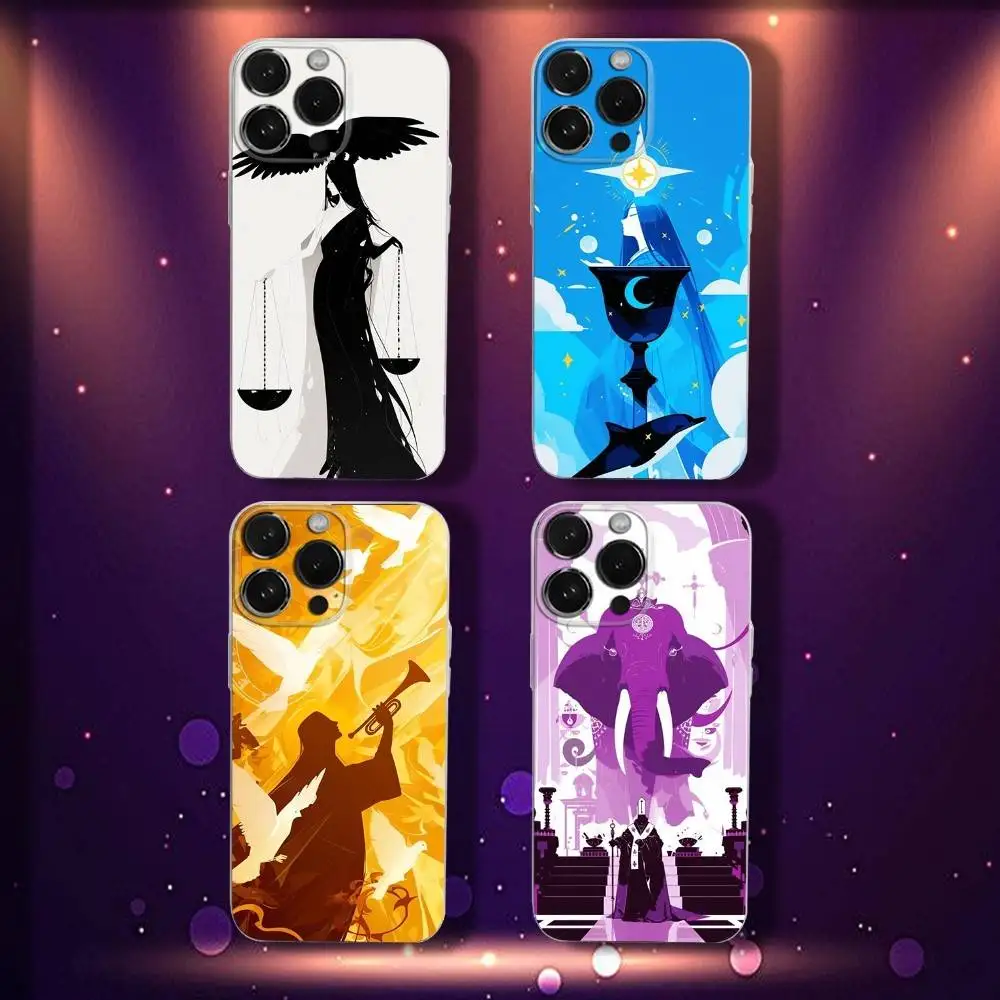 

Major Arcanas tarot cards Phone Case For iPhone 17,16,15,14,13,12,11 Pro,Max,Plus,X,XS,XR,SE4,E Mini Transparent Soft Cover