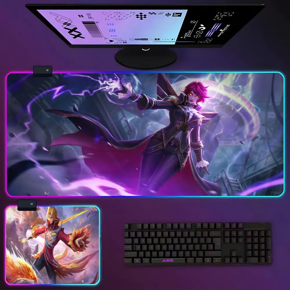 Mobile Legends Bang Bang Mouse Pad RGB Luminous 700X400mm Large Table Pad Encrypted Anti Skid Super Large Mouse Pad 