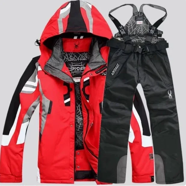 Traje de esquí para snowboard y monopatín al aire libre, traje de algodón muy cálido, traje de algodón impermeable para montañismo, traje y pantalones para hombre.