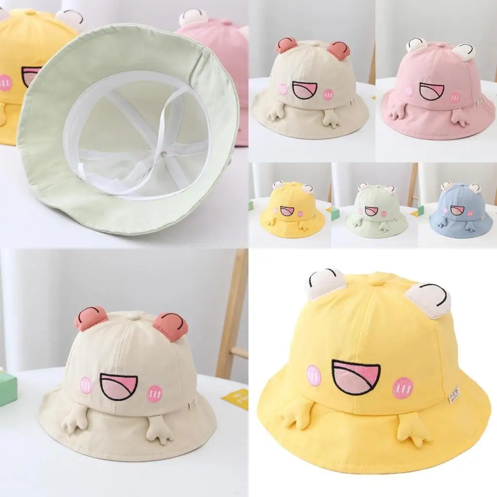 قبعة R1WE للأطفال الصغار للجنسين من أجل الشمس، قبعات دلو الضفدع الجميلة للحماية من Sunli