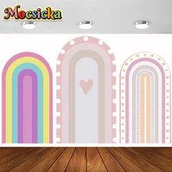 Mocsicka 2-Sided Arch Cover Love Rainbow Bridge Decoration Backdrop Baby Shower Arch Wall Kids Birthday Party Photo Banner