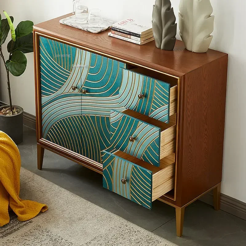 

American Style Porch Hallway Drawer Cabinet Living Room Bedroom Storage Cabinets Modern Minimalist Restaurant Hotel Side Cabinet