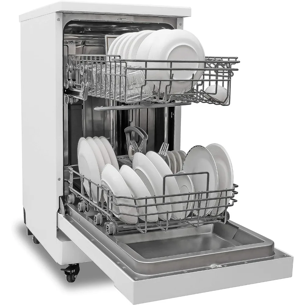 BLACK+DECKER Portable Dishwasher, 18 inches Wide, 8 Place Setting, White