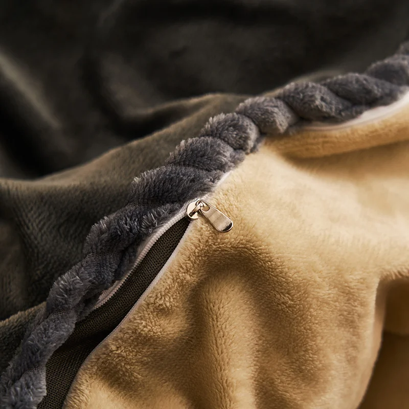 Winter Thick Quilt Cover Bedding Simple Solid Color Warm Soft Double-Sided Plush Single Quilt Cover Twin Queen King Duvet Cover - Image 6