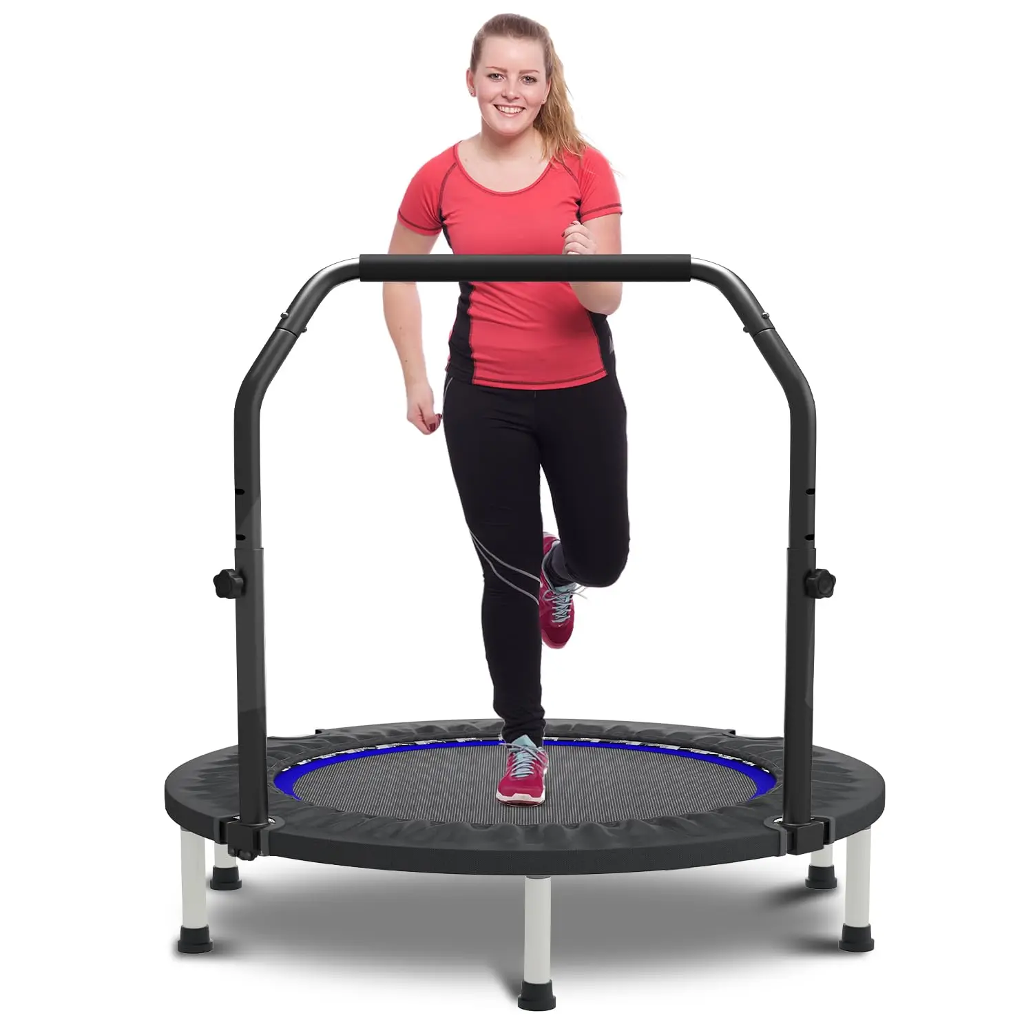 40-48in Mini Trampoline Rebounder with adjustable bar