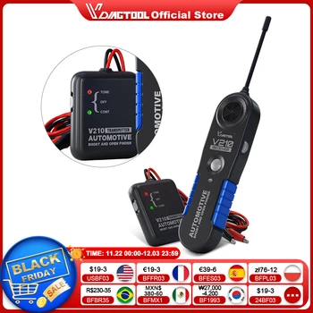 VDIAGTOOL 자동차 회로 테스터, 자동차 수리 케이블, 회로 와이어 트래커, 트레이서 분석기, 6-42V 쇼트 오픈 파인더 체커, V210