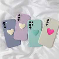 S 21 22 3d Cute Love Heart Silicone Case For Samsung Galaxy S22 S21 Plus S23 Ultra S20 Fe Frame Back Cover S21fe S20fe