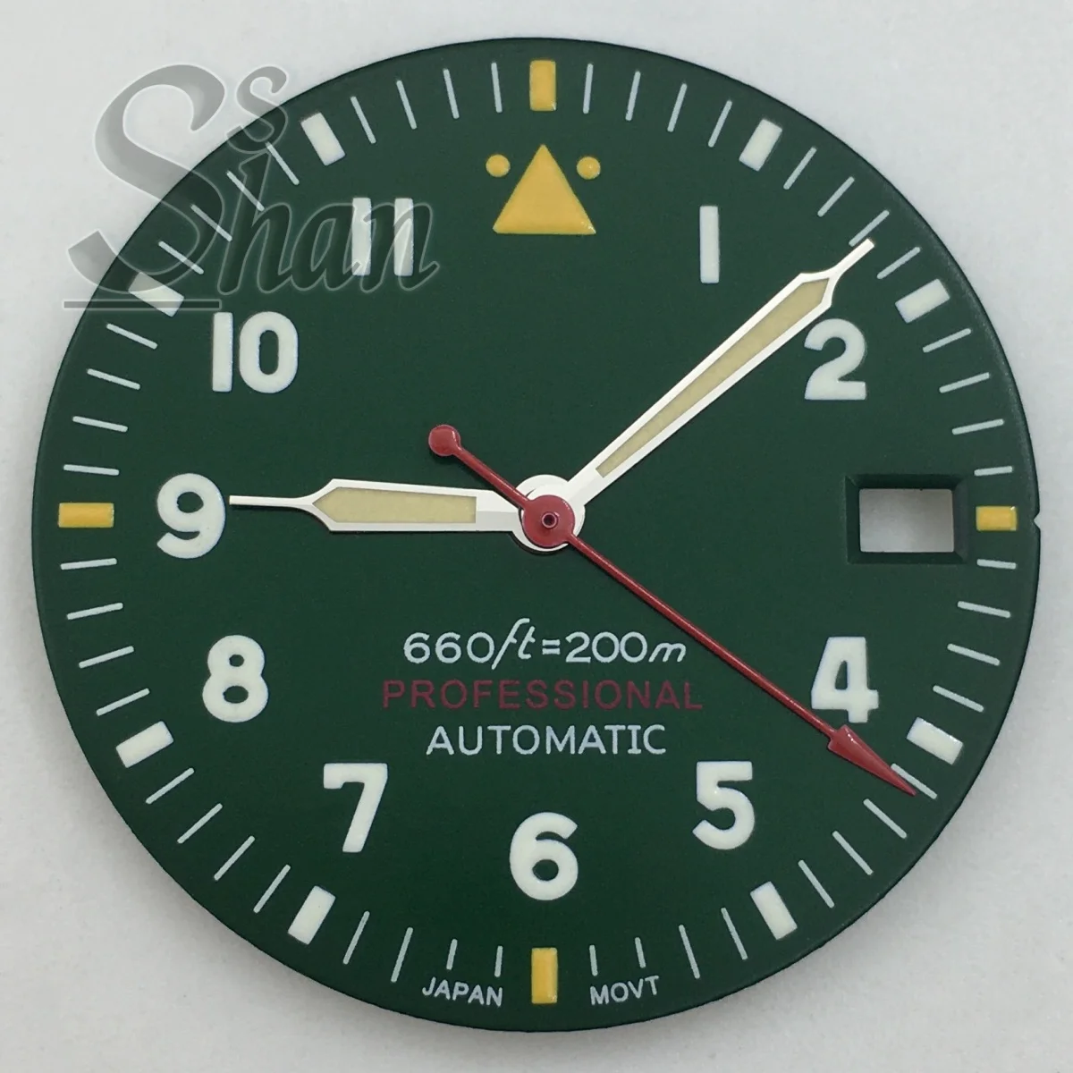 29mm 파일럿 블랙 화이트 블루 그린 다이얼과 핸즈 C3 야광은 NH35A 무브먼트의 부품을 교체하는 데 적합합니다.