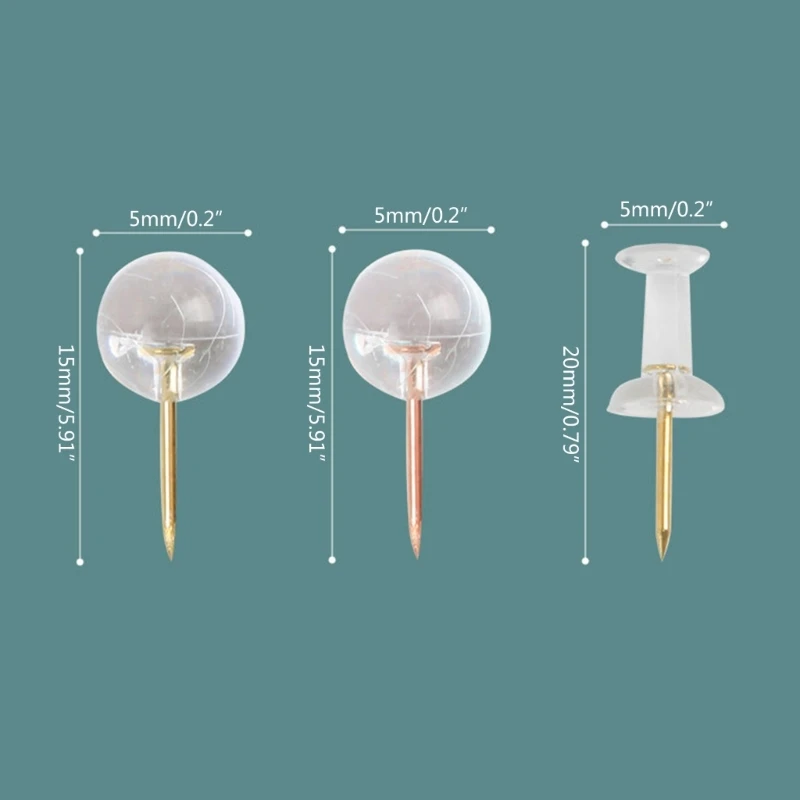 50/100 قطعة I-شكل دبابيس ضغط الكرة شكل دبوس الدبوس واضح خريطة دبوس ، دبابيس الخياطة لمشروع الخياطة DIY بها بنفسك مجوهرات الحرف