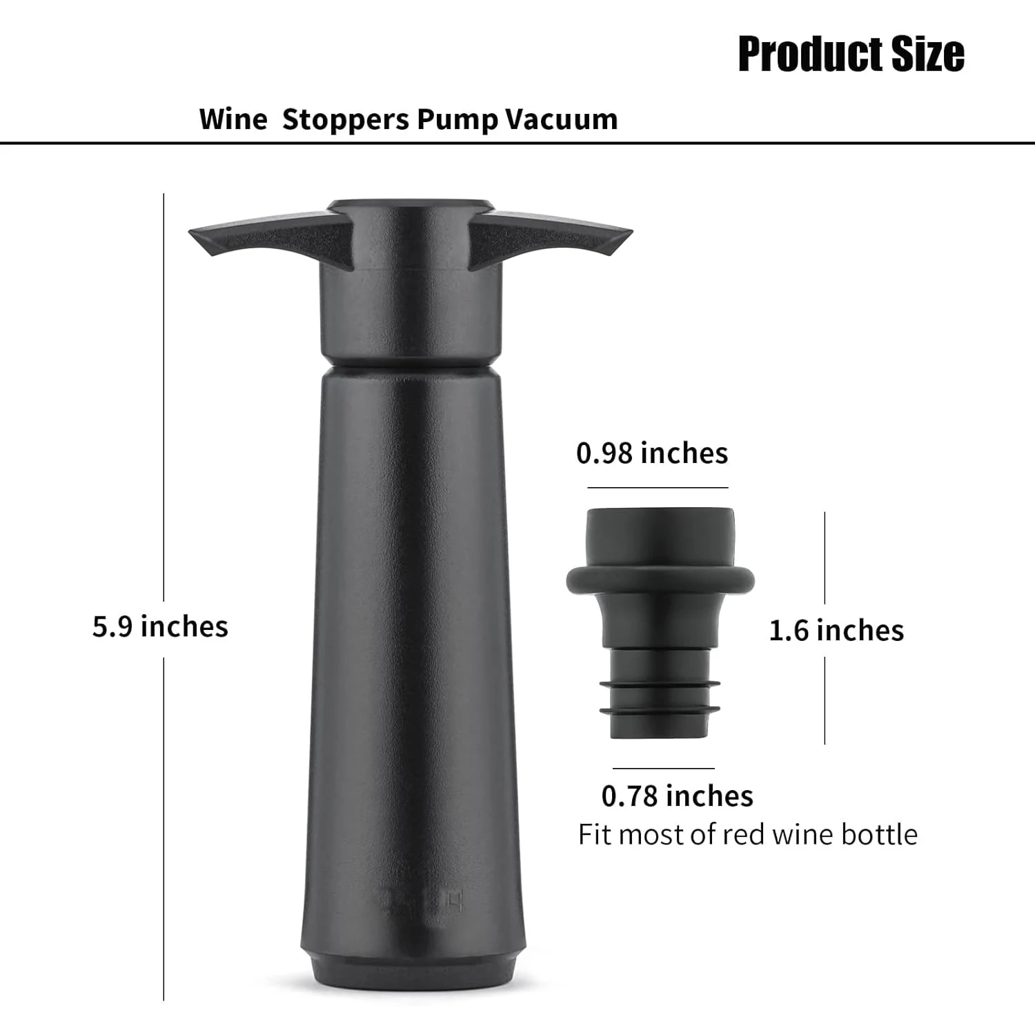 Wine Saver Pump with 4 Stoppers, Wine Preserver, Reusable, Keeps Wine Fresh, Ideal Wine Accessories Gift (Wine Pump + Stoppers)