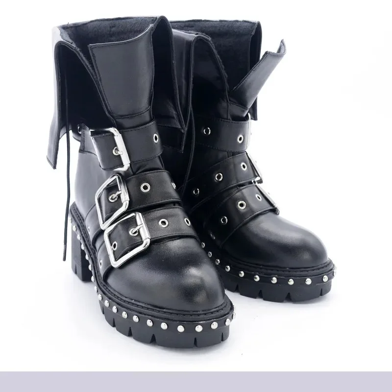 2025 11 유니 블랙 게임 니케 승리의 여신 코스프레 부츠 할로윈 카니발 소품 PU 신발 맞춤 제작