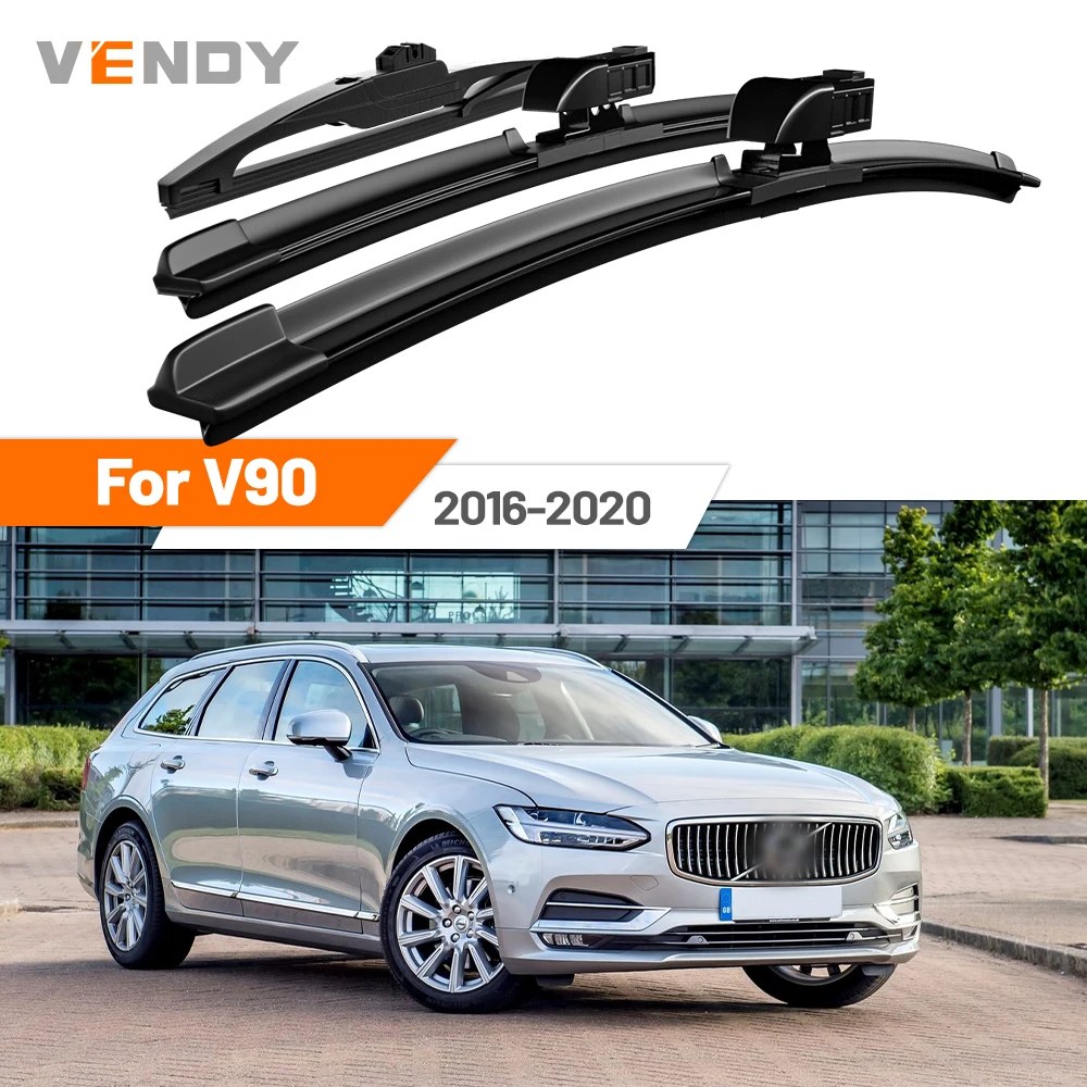 

For Volvo V90 2016-2020 2017 2018 2019 Front & Rear Windshield Wiper Blades Windscreen Wipers Set Accessories