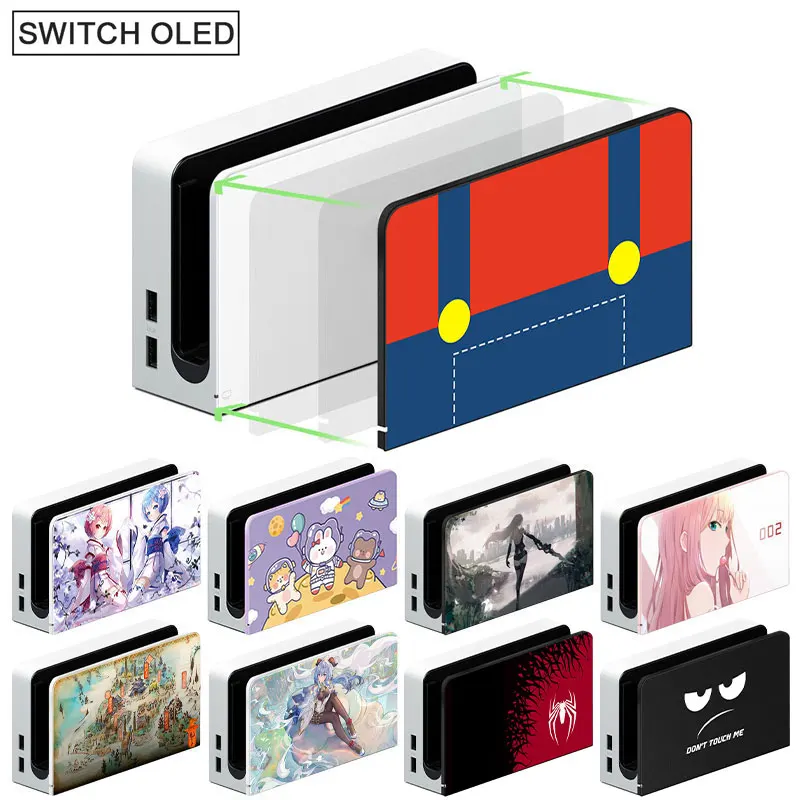 Cartoon Anime Frontplatten-Schutzhülle für Nintendo Switch OLED Ladestation, dekorative Ersatz-Frontplatte