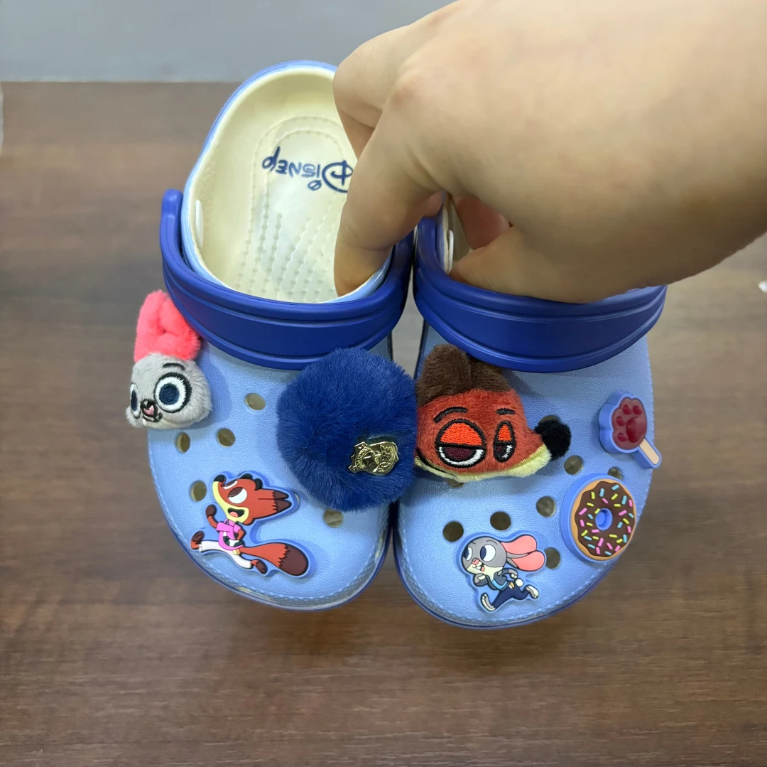 

Сандалии-клоги в стиле Crocs, Дисней: Зверополис, Джуди Хоппс и Ник Вайльд, нескользящие, дышащие, пляжные, для улицы, повседневные тапочки