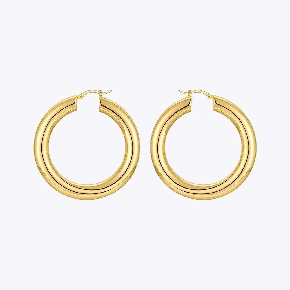 

ENFASHION Pipe Hoop Earrings For Women 2021 Gold Color Piercing Earings Boucle Oreille Femme Fashion Jewelry Gifts E211289