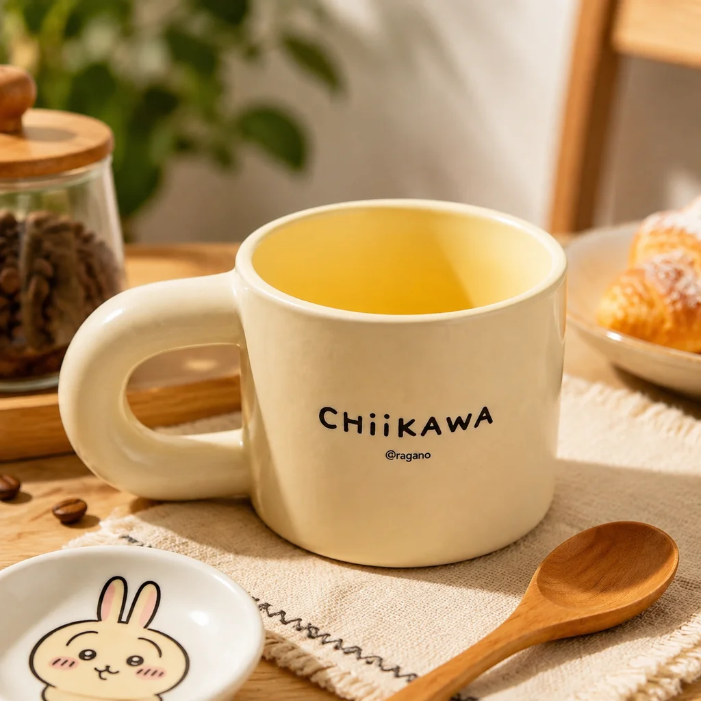 Cute Cartoon Kawaii Anime Chiikawa Same Style Ceramic Mug Hachiware Usagi Coffee Milk Cup Drinkware Home Kitchen Gift For Fans
