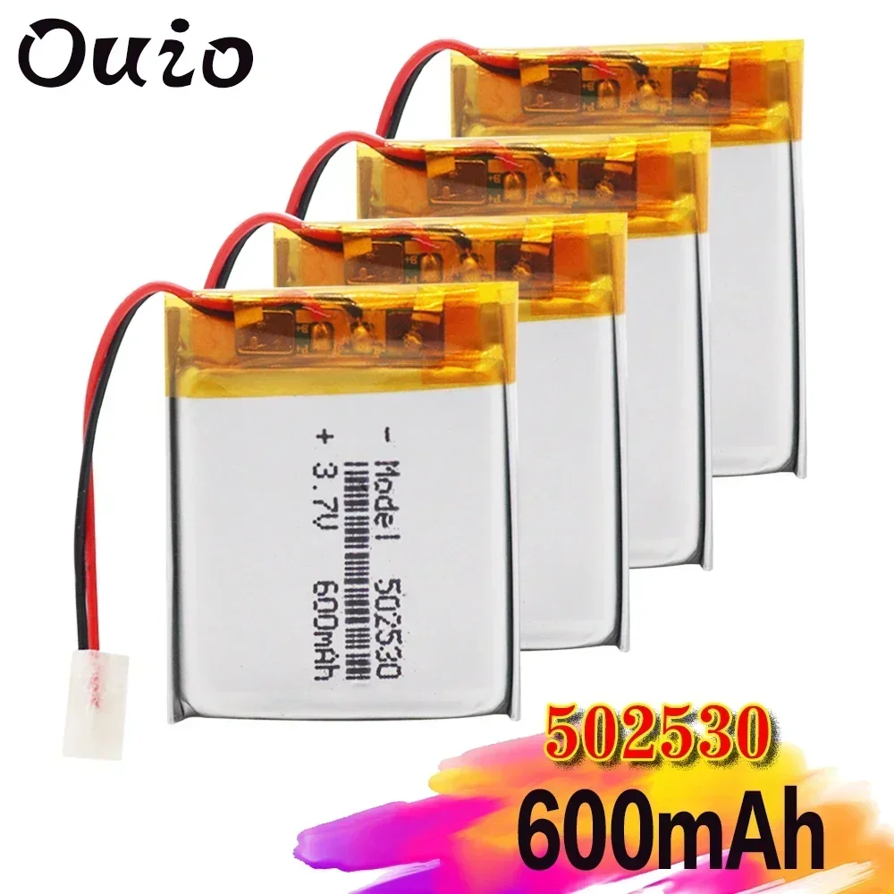 3.7V 600mAh 502530 Lithium Polymer Li-Po li ion Rechargeable Battery Lipo cells For searchlight Tachograph Bluetooth speaker