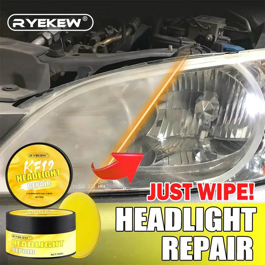 

Набор для восстановления фар автомобиля, крем-полироль для очистки желтых фар, удаляет окисление и царапины