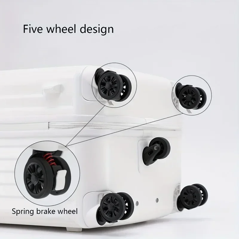 Business Style Solid Color Luggage with Wheel Design,Waterproof Bag&Inner Net,Ideal for Long Distance Travel & Family Vacation