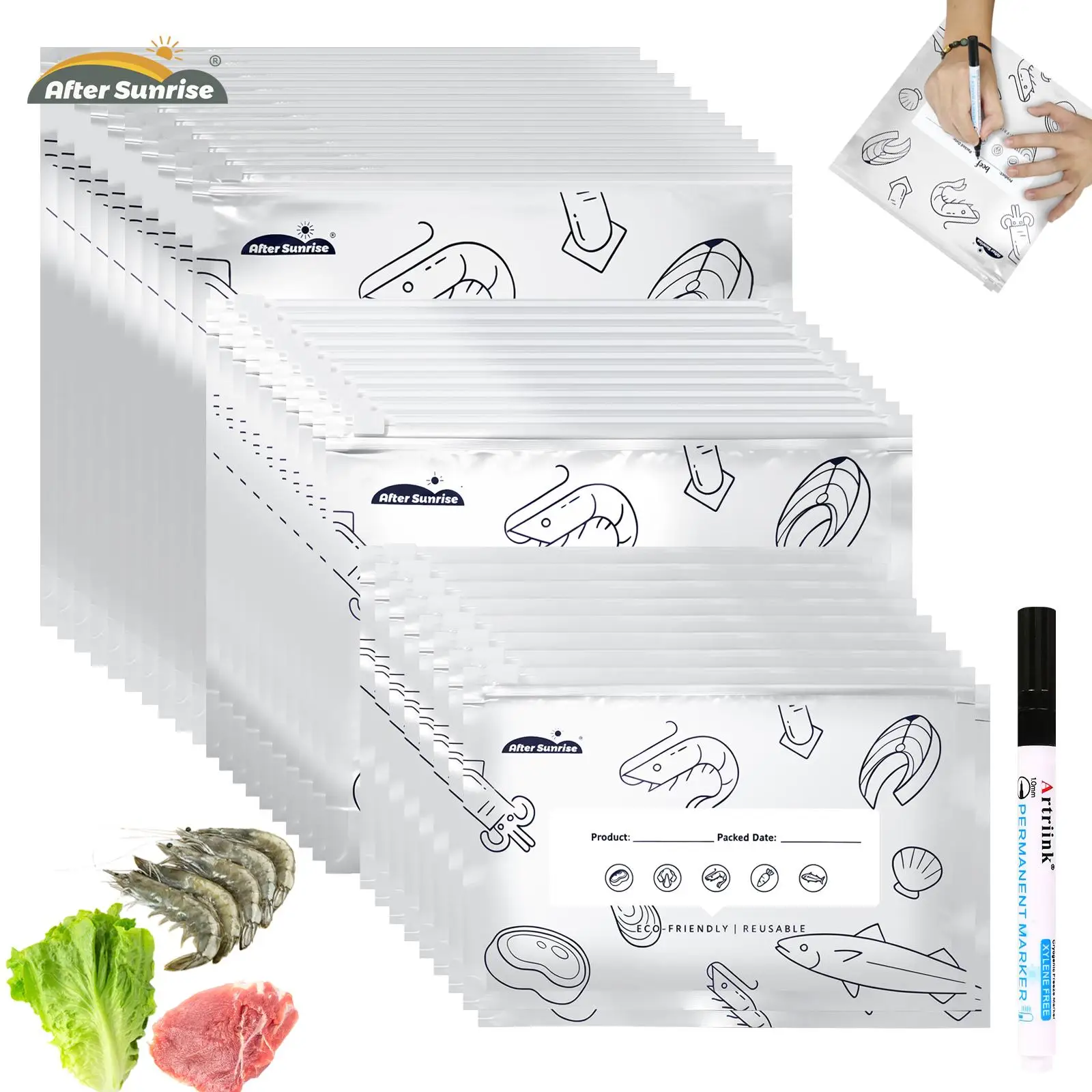 【อาหารแช่เย็น】ถุงเก็บอาหารแบบป - Food Storage Reusable Bags บทวิจารณ์และราคา