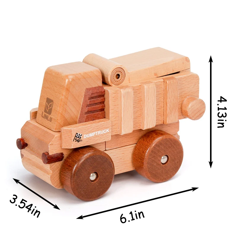 Drewniana magnetyczna zabawka indukcyjna z magnesem Model samochodu Klocki konstrukcyjne Drewniana zabawka dla dzieci Chłopcy i dziewczynki 3+ prezent