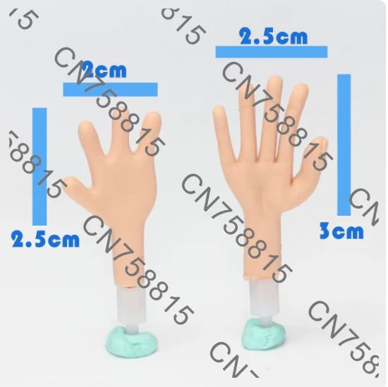 Freely Movable Mini Moldable Silicone- Left and Right Hands Pair,Stop-motion Animation Doll Silicone