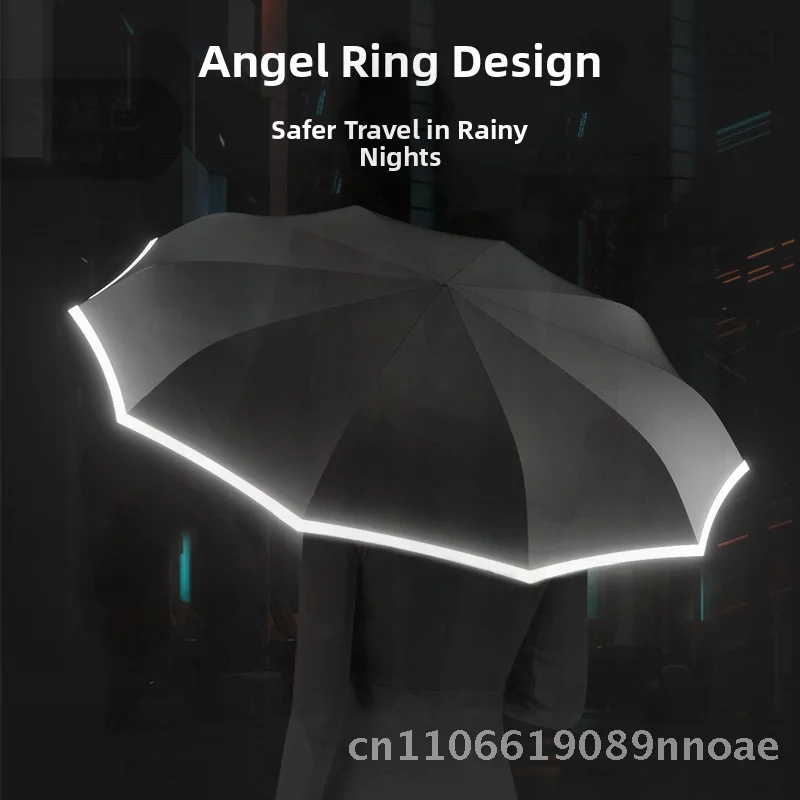 

Automatic Folding Umbrella Men's Large Windproof Dual-Use Car Reverse Reinforced Special Rain Umbrella for Adults Starry Sky