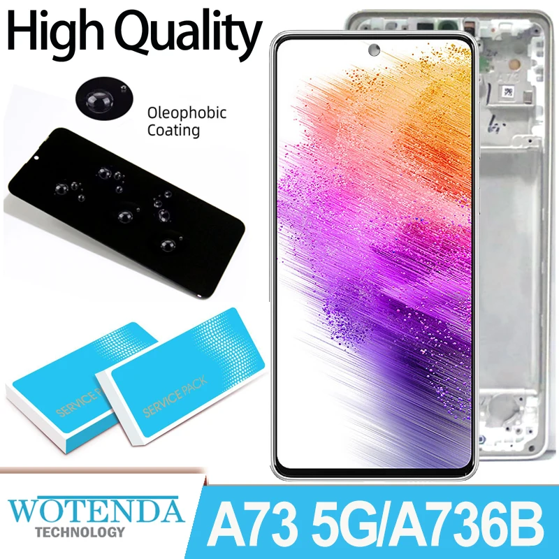 توصيل كاميرا أمامية وخلفية لجهاز سامسونج جالاكسي A73 5G SM-A736B، وحدة كاميرا خلفية واسعة وعميقة ومرآة للكابل المرن