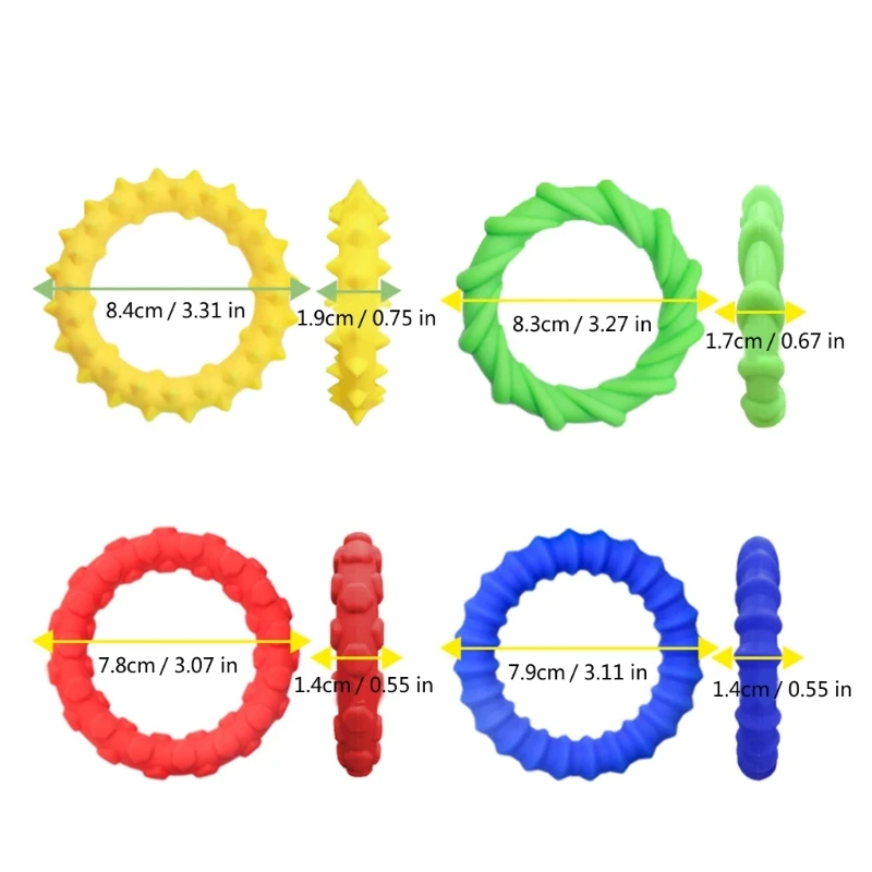 Pulseras elásticas estimulación textura para regulación sensorial, juego 4 muñequeras para niños y adultos, relajantes