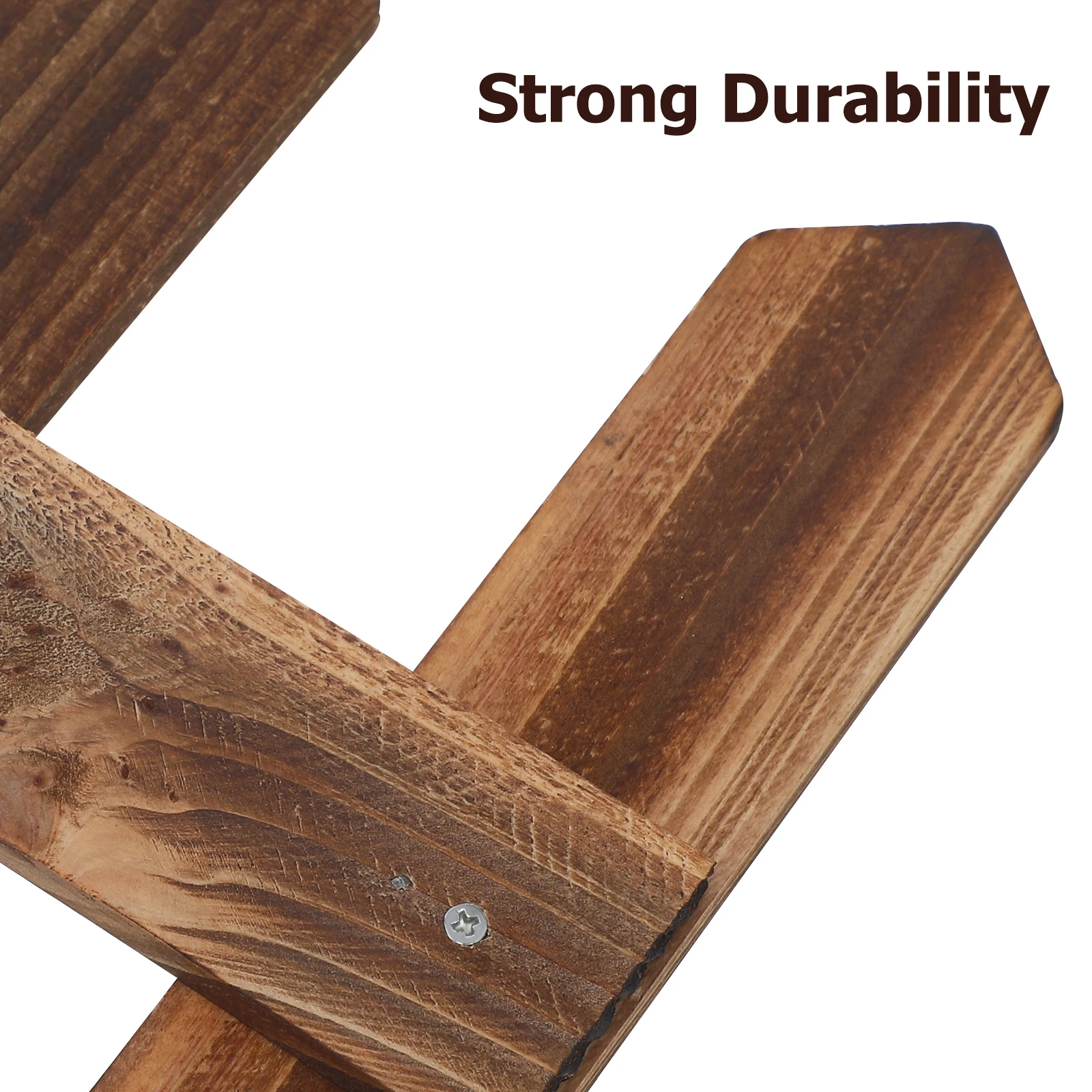 

Carbonized Anti-corrosion Fence 1.2m x 30cm Brown Wood Garden Fencing Outdoor Yard Balcony Decorative Picket Fence Border