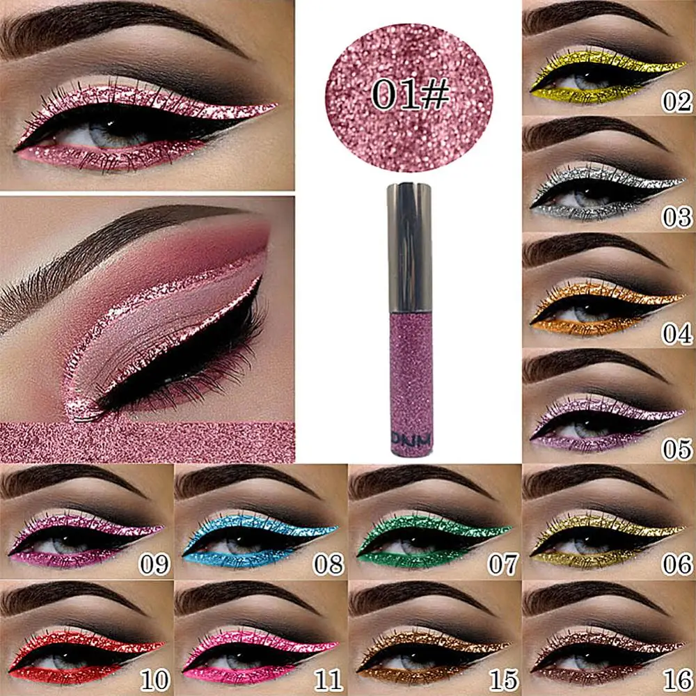 Não borrão líquido delineador à prova ddnágua brilho cosmético dnm 5ml sparkly duradouro cosmético