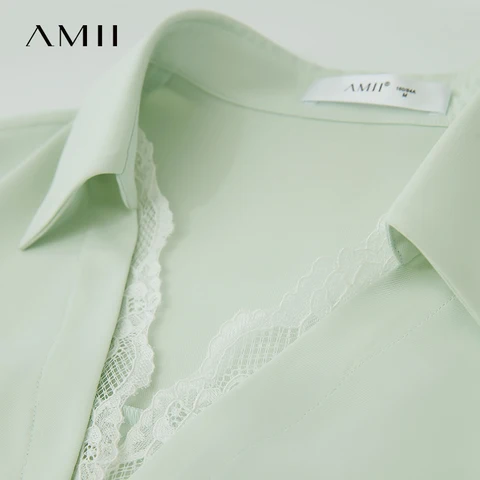 Женские летние блузки AMII Office Lady из полиэстера и хлопка